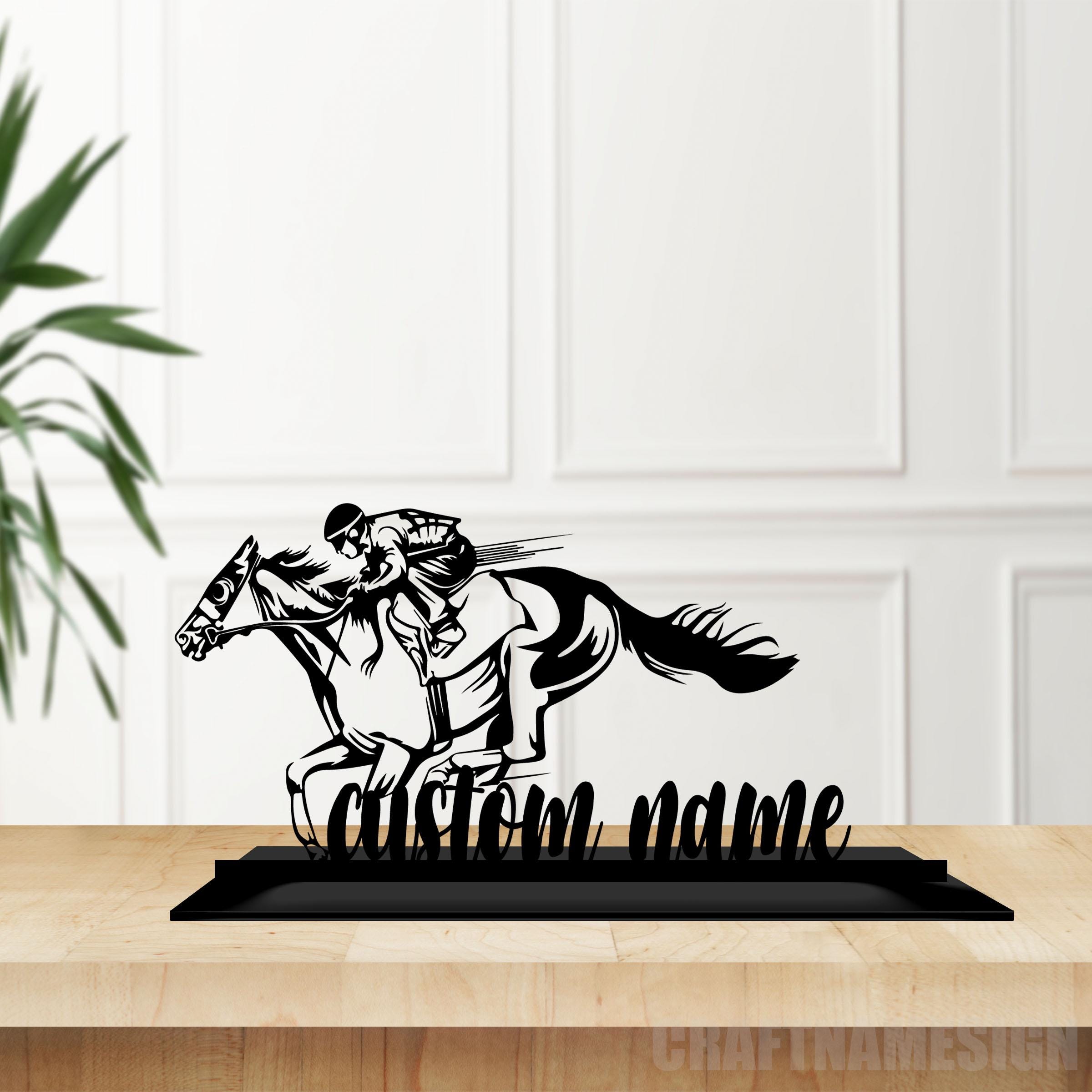 6 Pcs Derby Horse Racing Wooden Table Signs - Tiered Tray Decor, Party Centerpieces For Kentucky Derby Theme