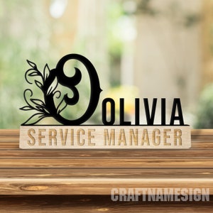 Custom Service Manager Desk Name Plate, Manager Metal Nameplate For Desk, Desk Nameplate, New Job Decor, Desk Name Plate, Office Decor