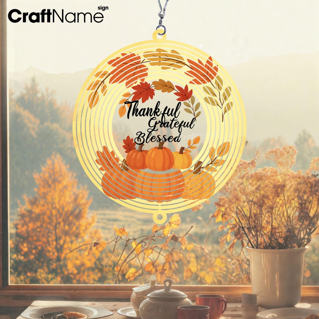 Grateful Wind Spinner for Outdoor Fall Harvest and Thanksgiving Party ...