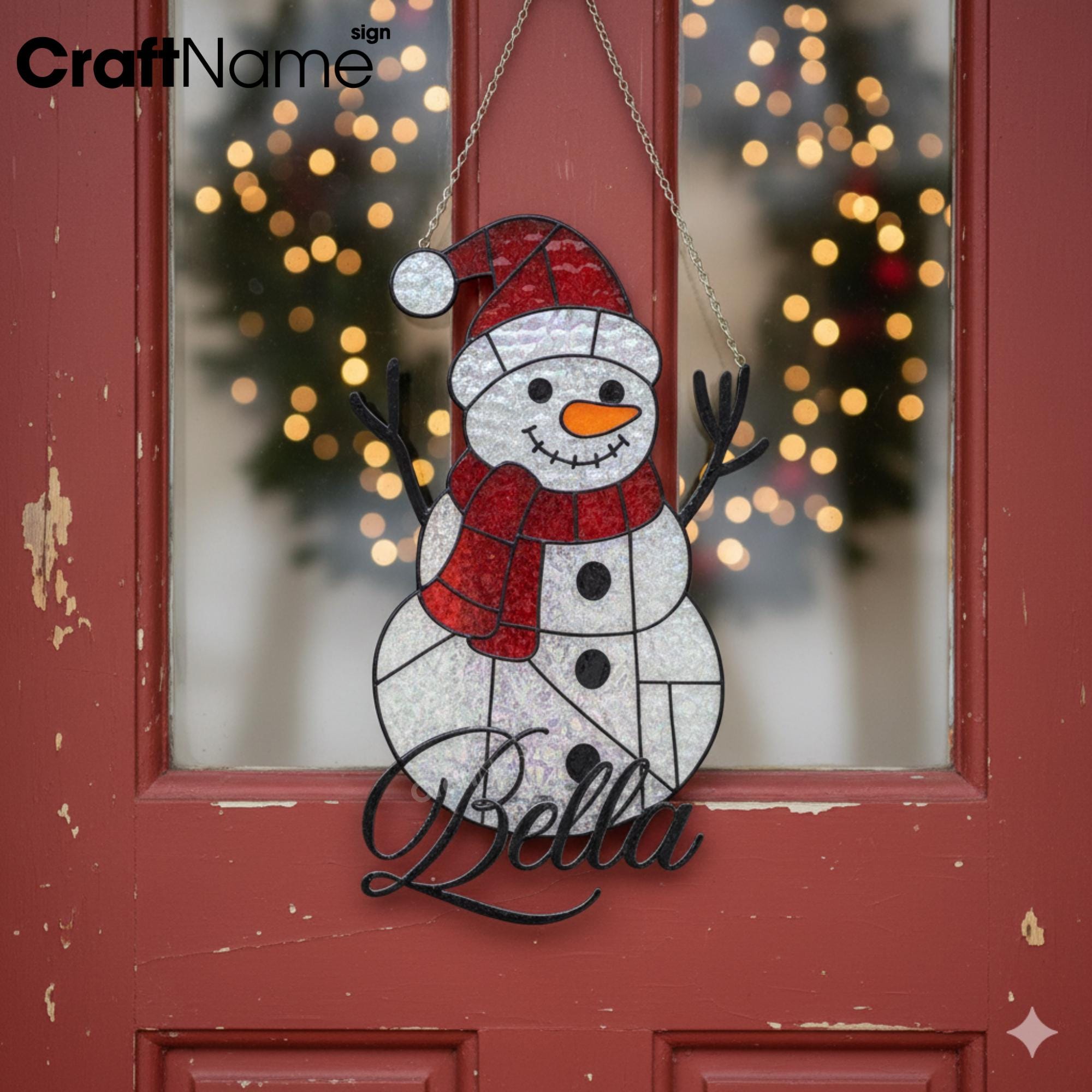 Handmade Snowman Stained Glass Suncatcher, Christmas Window Hanging ...