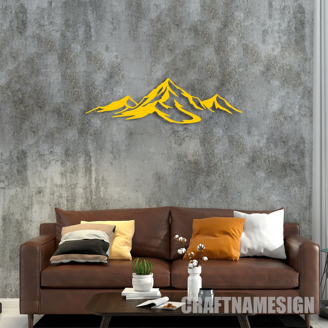 Mountain Metal Wall Art, Hill and Mountain Metal Wall Decor, Nature and ...