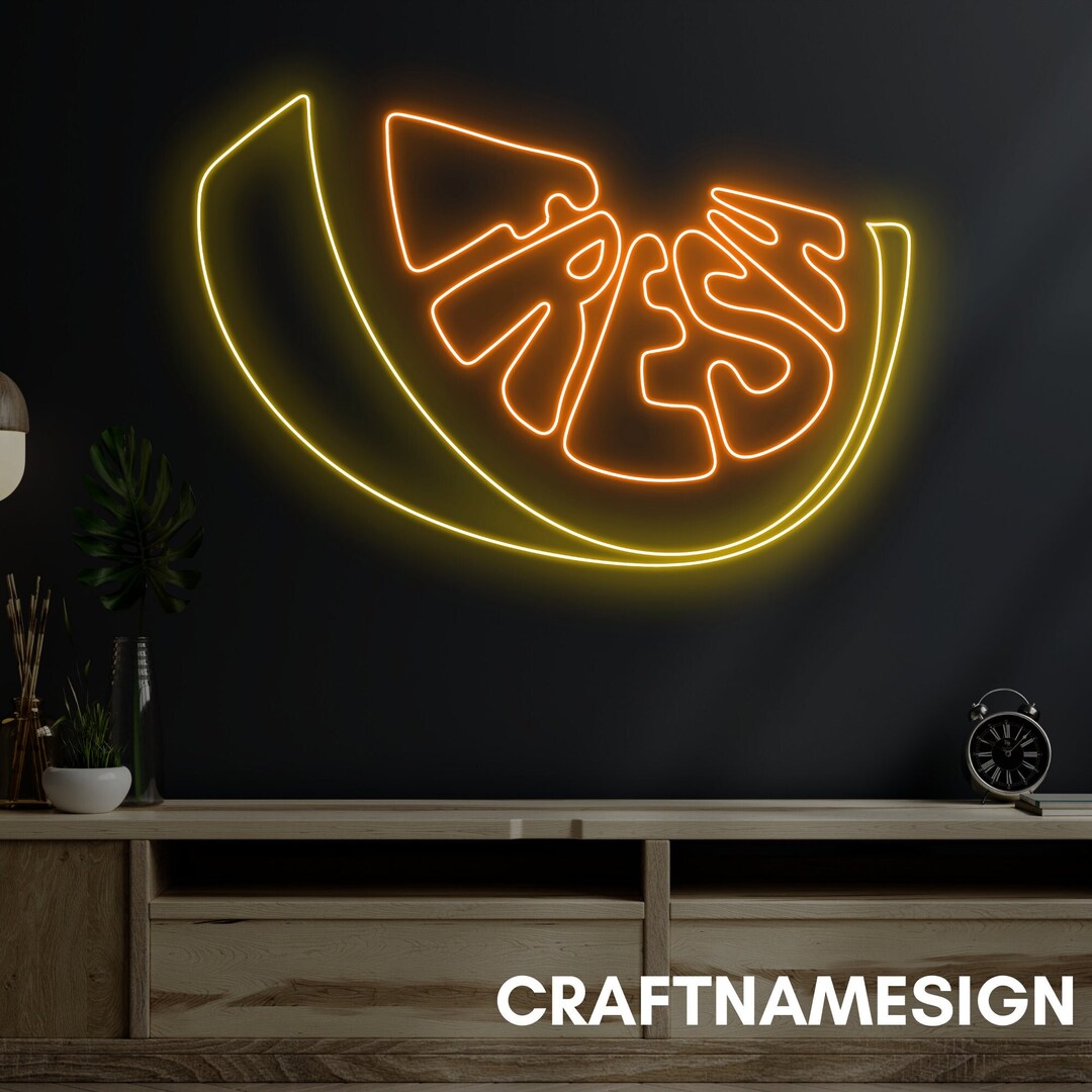 Fresh Orange Neon Sign, Fresh Orange Led Sign, Custom Neon Sign, Bar ...