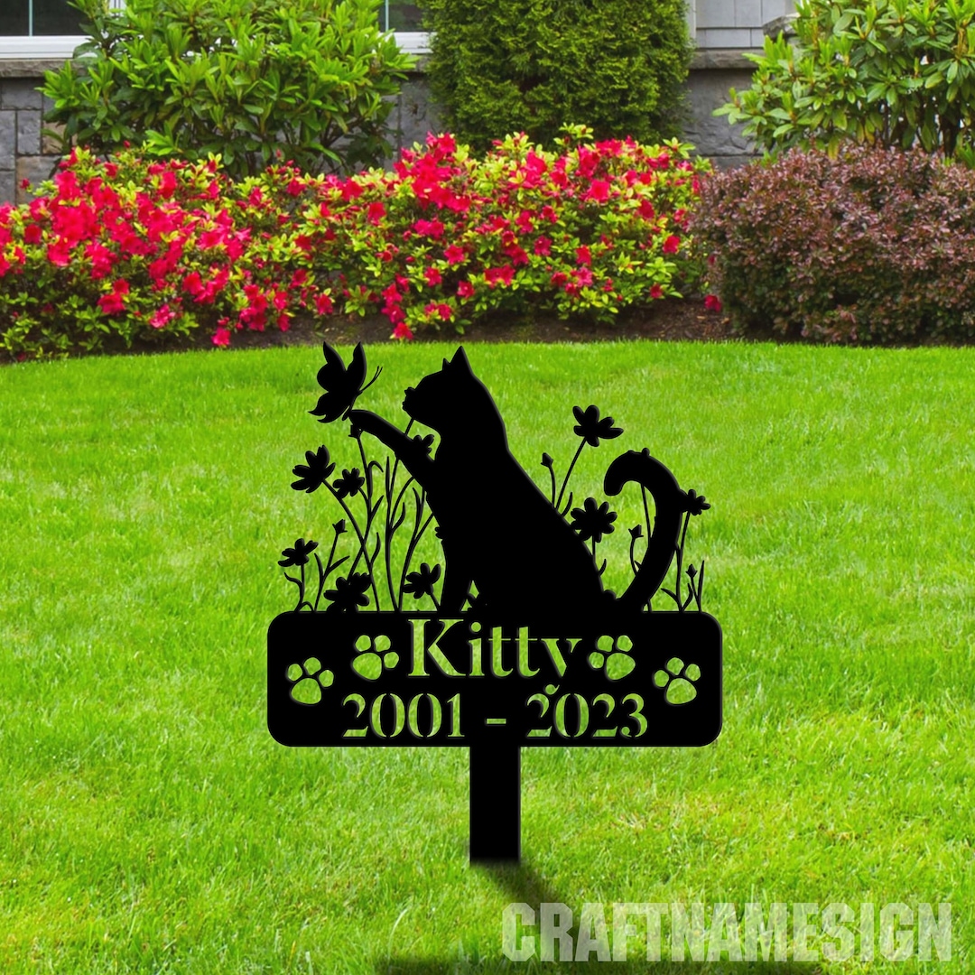 Personalized Cat Memorial Stake Cat Memorial Plaque With Etsy