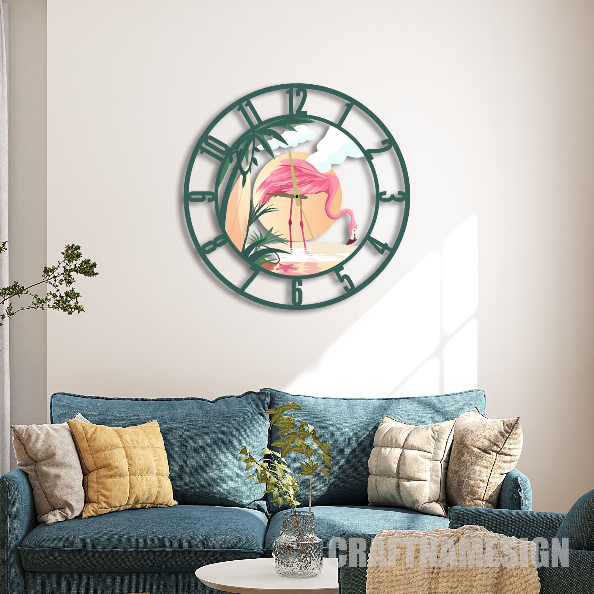 thumbnail image 2 of 12 Inch Outdoor Waterproof Clock | Beach Coastal Design For Patio, Pool & Garden Decor 2 of 6