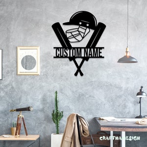 Custom Helmet Cricket Bat Metal Wall Art LED Light - Personalized ...