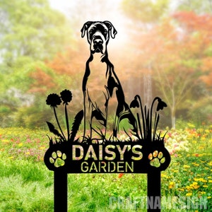 Custom Great Dane Dog Memorial Stake, Dog Memorial Plaque with Stake, Grave Marker, Metal Yard Stakes, Metal Grave Stake, Cemetery Stake
