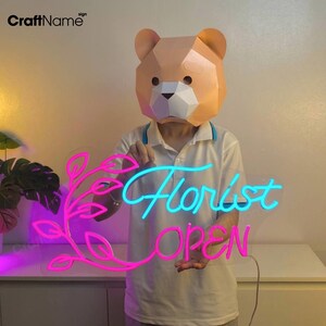 Florist Open Led Sign, Florist Shop Neon Sign, Custom Led Signs, Flower Shop Open Wall Decor, Open Neon Light for Flower Shop Wall Art