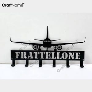 Custom Airplane Metal Key Holder, Airplane Pilot Decorative Key Holder, Metal Coat Rack, Entryway Coat Hooks, Key Hanger, Key Organizer
