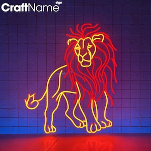 Lion Neon Sign, Lion Led Sign For Man Cave Decor, Custom Neon Sign, Bar Pub Neon Night Light, Gift For Dad, Wild Animal Wall Decor
