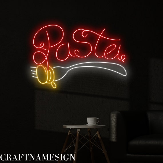 Italian Food ネオンライト 看板 パスタ ワイン USB LED Italian Pasta Led Sign, Italian Pasta Neon Sign, Custom Neon Sign