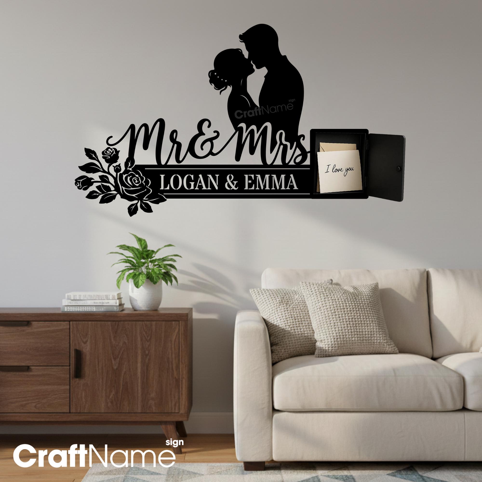 Custom Mr and Mrs Metal Wall Art, Couple Metal Sign With Hidden Message