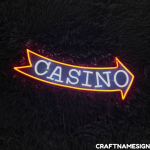 Neonbord casino, led-bord casino, aangepast neonbord, decor casinobar lounge, licht gokkamer, jackpot casinokamer kunst aan de muur