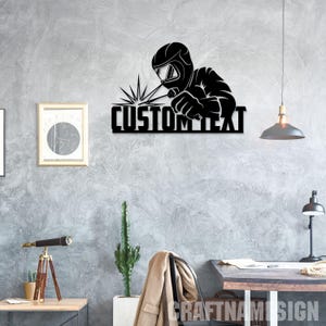 Custom Welding Metal Wall Art LED Light, Personalized Welder Name Sign Home Decor, Welder Sign, Welder Dad Gifts, Idea for Home Decor & Gift image 2