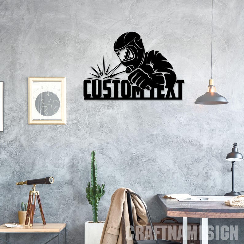 Custom Welding Metal Wall Art LED Light, Personalized Welder Name Sign Home Decor, Welder Sign, Welder Dad Gifts, Idea for Home Decor & Gift image 2