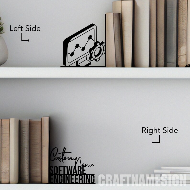 Custom Bookend Software Engineering, Personalized Engineer Name Book ...