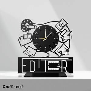 Editor Table Clock Metal Decor, Personalized Editor Metal Tabletop Clock, Corporate Gifts, Metal Desk Office Clock, Clock For Table