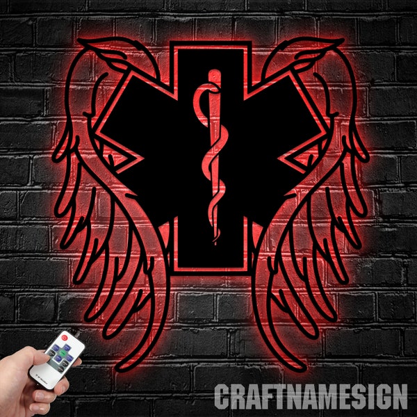 Custom Paramedic Metal Wall Art LED Light, Personalized Paramedic Name Sign Home Decor, Paramedic Office Room Wall Decor, Gift For Paramedic