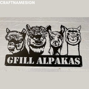 Custom Alpaca Metal Sign, Alpaca Led Sign, Personalized Alpaca Lover Name Metal Sign, Alpaca Farm Wall Art Led Light, Christmas Gifts
