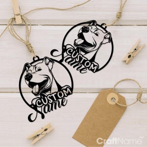 Ornamento de cachorro Dogo Argentino personalizado, arte de parede de metal, ornamento para decoração de Natal, enfeites de parede, enfeites de metal para decoração de Natal