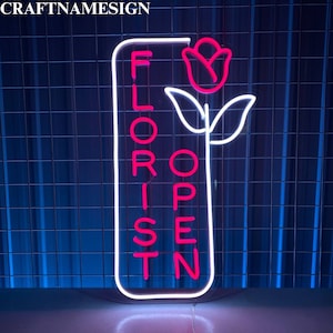 Florist Open Led Sign, Flower Shop Neon Sign, Wall Decor, Flower Shop Led Light, Custom Flower Shop Sign, Flower Shop Decor, Gifts For Her