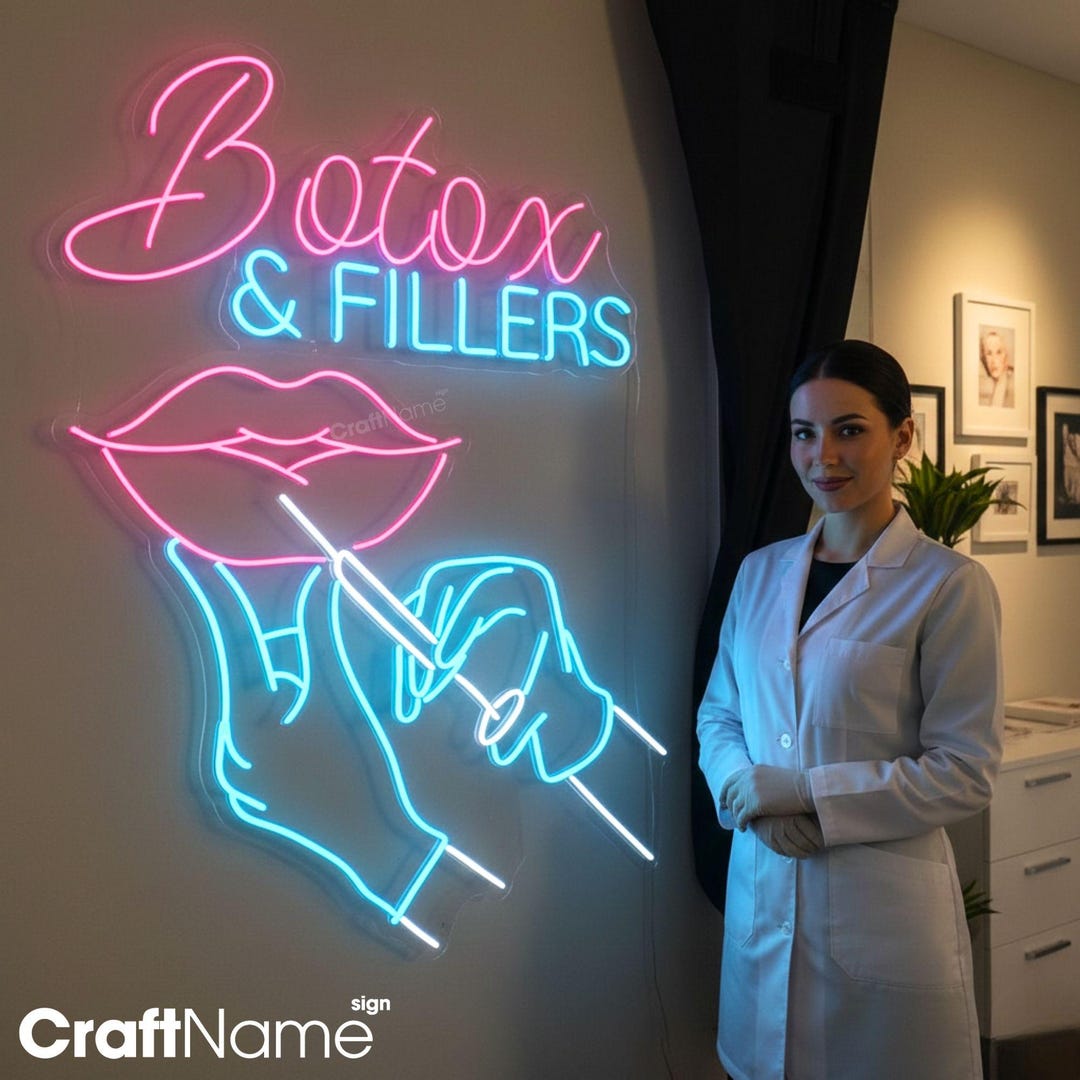 Custom Botox & Fillers Neon Sign, Aesthetic LED Wall Art for Beauty ...