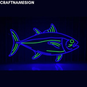 Tuna Fish Led Sign, Atlantic Bluefin Tuna Fish Neon Sign, Custom Neon Sign, Fish Shop Wall Decor, Tuna Fish Lover Gift, Tuna Fish Store Sign