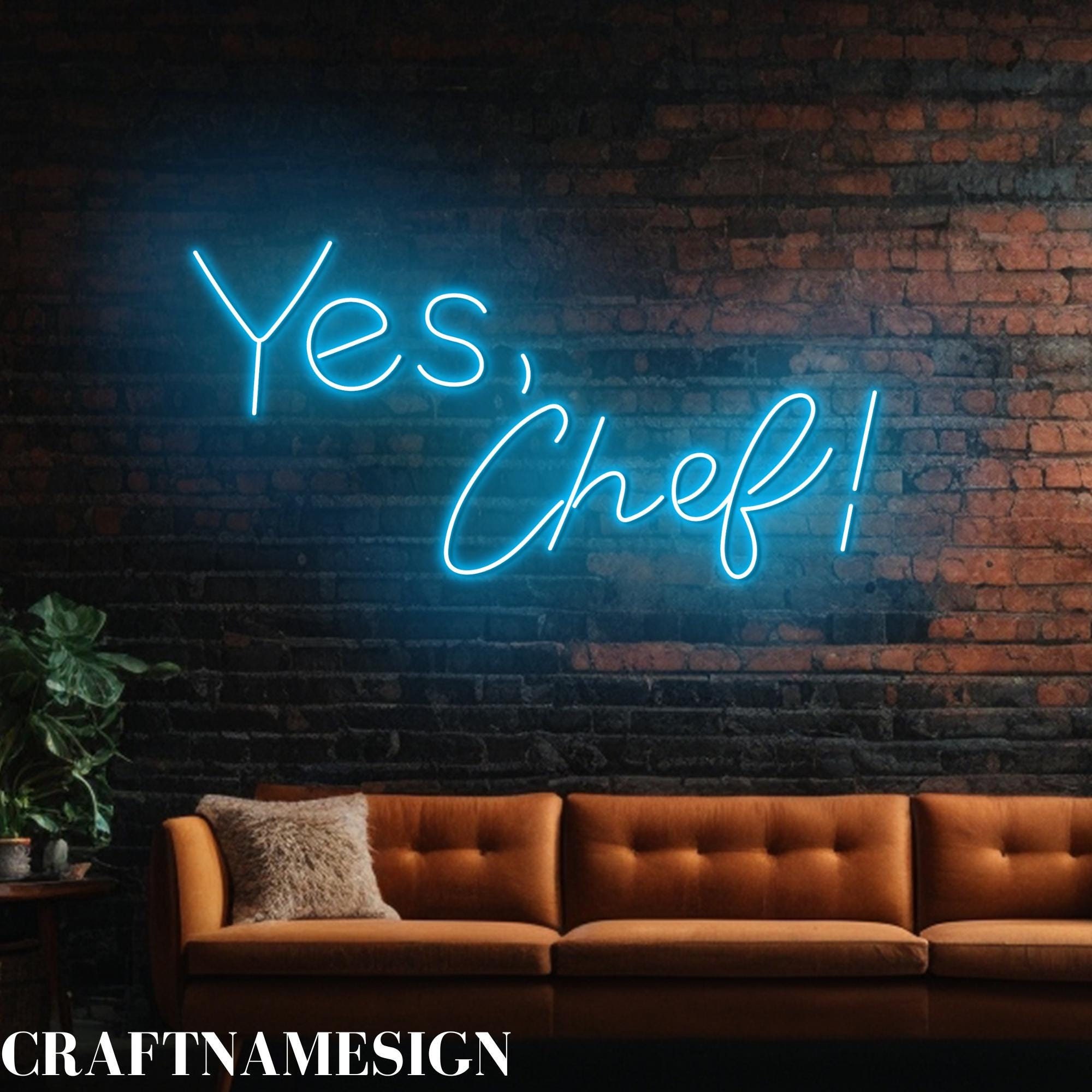 Yes Chef Neon Sign, Chef Led Sign, Custom Neon Sign, Restaurant Wall ...