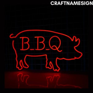 Insegna al neon per barbecue macellaio di maiale, insegna a LED per barbecue, insegna al neon personalizzata, arredamento per ristorante barbecue, insegna per barbecue bar, luce a led per ristorante barbecue