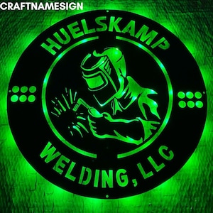 Custom Welding Business  Metal Sign, Welding Led Sign, Personalized Welder Name Metal Sign, Decor Gifts For Welding Store, Man Cave Decor