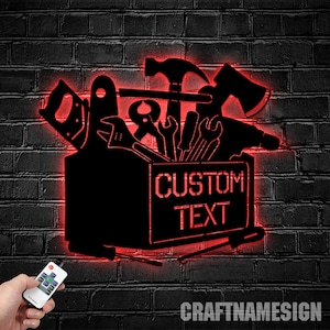 Custom Mechanic Metal Wall Art With LED Light, Personalized Mechanic Name Sign Decoration For Room, Mechanic Metal LED Decor,Mechanic