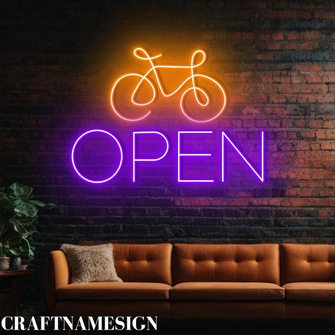 Bike Open Neon Led Signboard, Bicycle Shop Neon Sign, Bicycle Shop Led ...