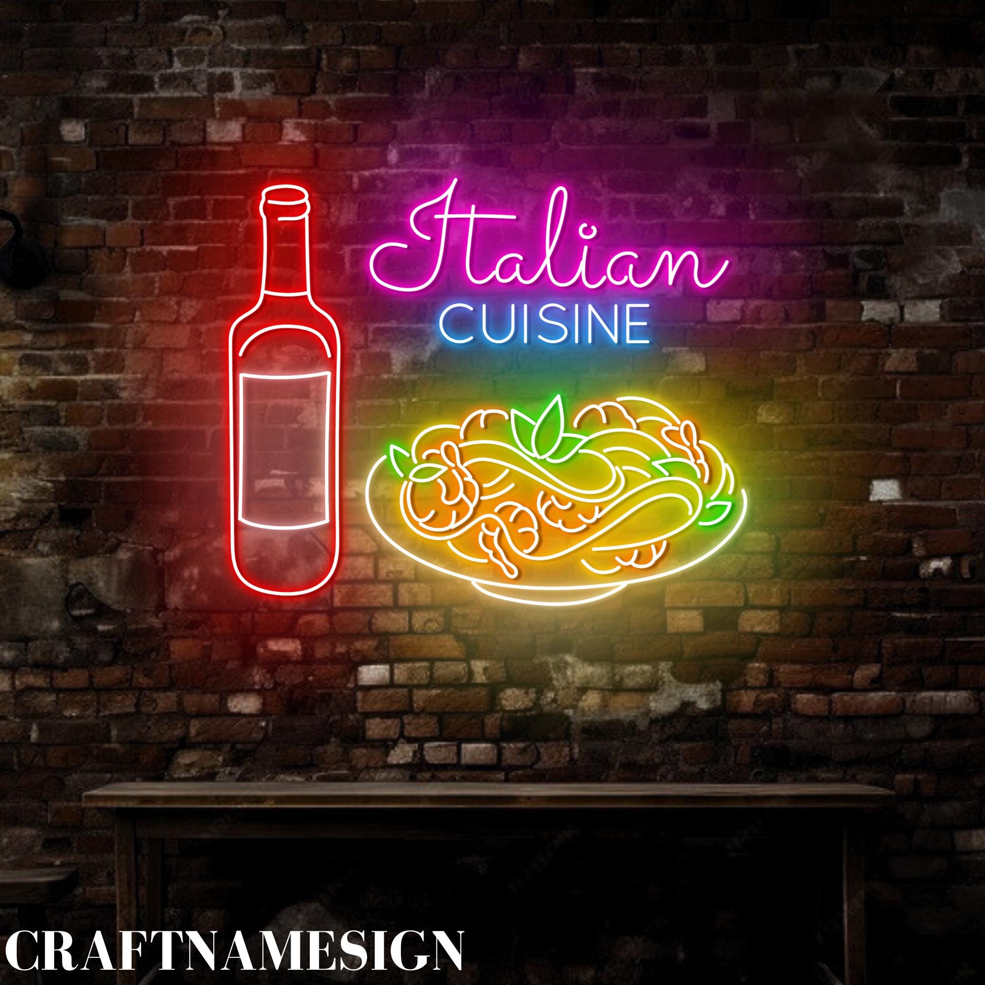 Italian Cuisine Neon Sign, Italian Restaurant Led Sign, Italian