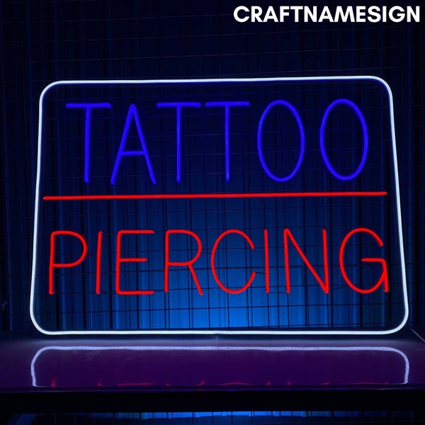 Tattoo Piercing Led Sign, Open Tattoo Piercing Shop Neon Sign, Custom Neon Sign, Piercing Room Wall Decor, Man Cave Decor, Tattoo Studio Art