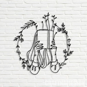 Floral Book Reading Line Art Metal Wall Art LED |  Light Book Lover Sign Home Decor | Read More Books Nerd Nursery Decoration
