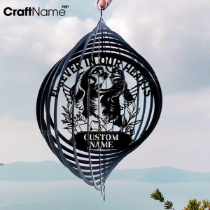 Personalized Dachshund Dog Memorial Garden Metal Wind Spinner, Memorial Metal Dachshund Hanging Sign, Dachshund Lover Gift, Remembrance Gift