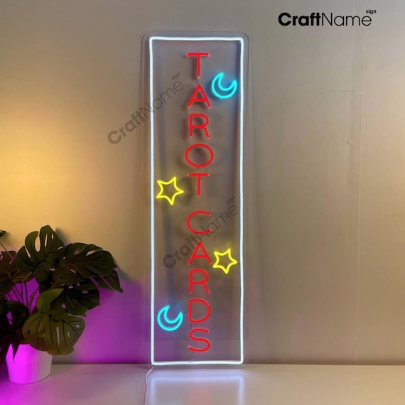 Tarot Cards Neon Sign, Tarot Psychic Shop Led Sign, Tarot Readings Open Wall Art Led Light, Custom Neon Led Light, Psychic Shop Wall Decor