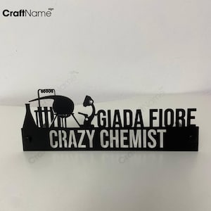 Custom Chemical Engineer Metal Desk Name Plate, Chemistry Wooden Nameplate for desk, Desk Nameplate, Office Decor, Engineer Desk Name Plate