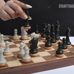 Premium Chess Set Handmade, Luxury Personalized Chess Set, Vintage Chess Set (28cm) With Board, Chess Lover Best Gift, Father's Day Gifts