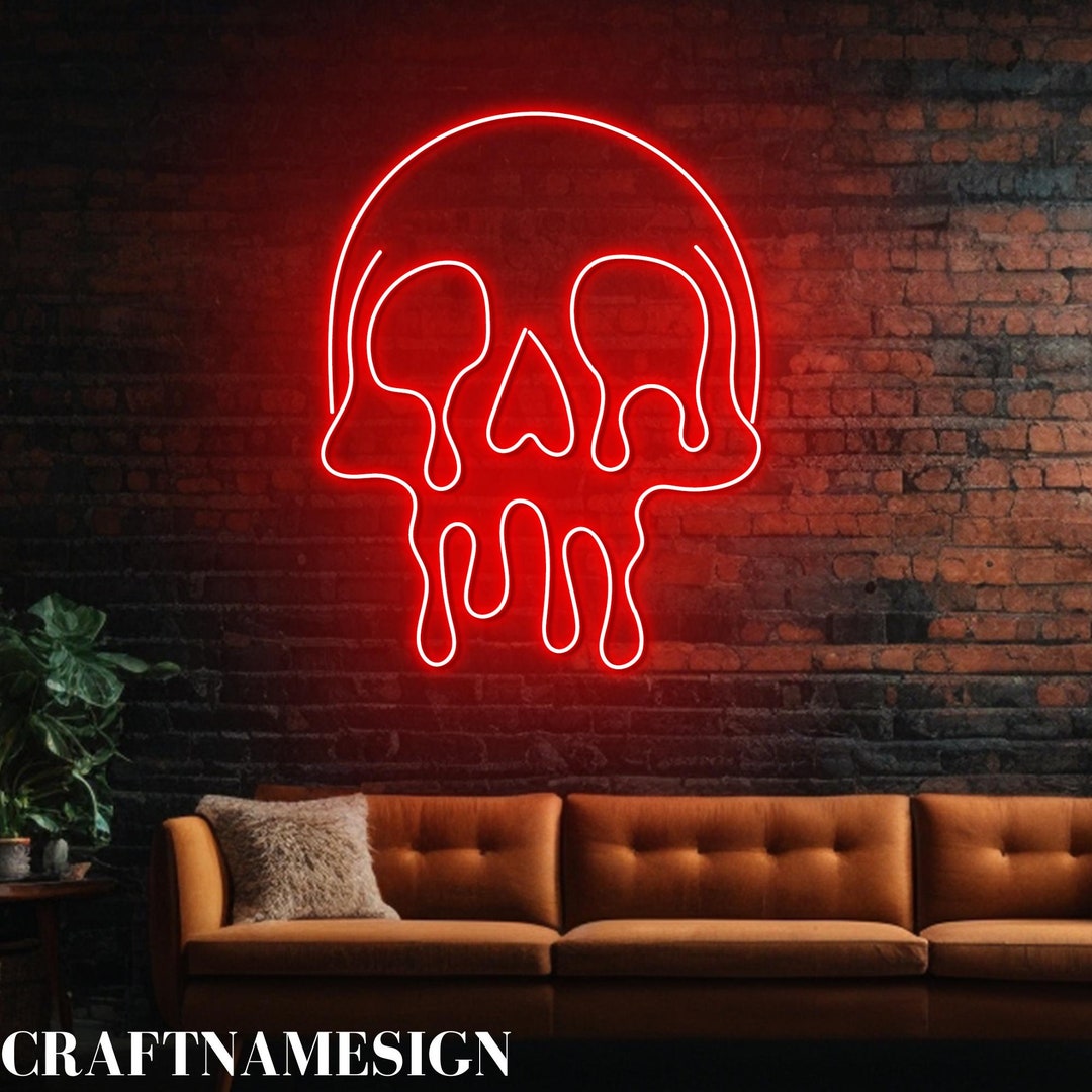 Target Neon Led Skull Dripping Skull Neon Sign, Skull Led Sign for Spooky Halloween Decor ...