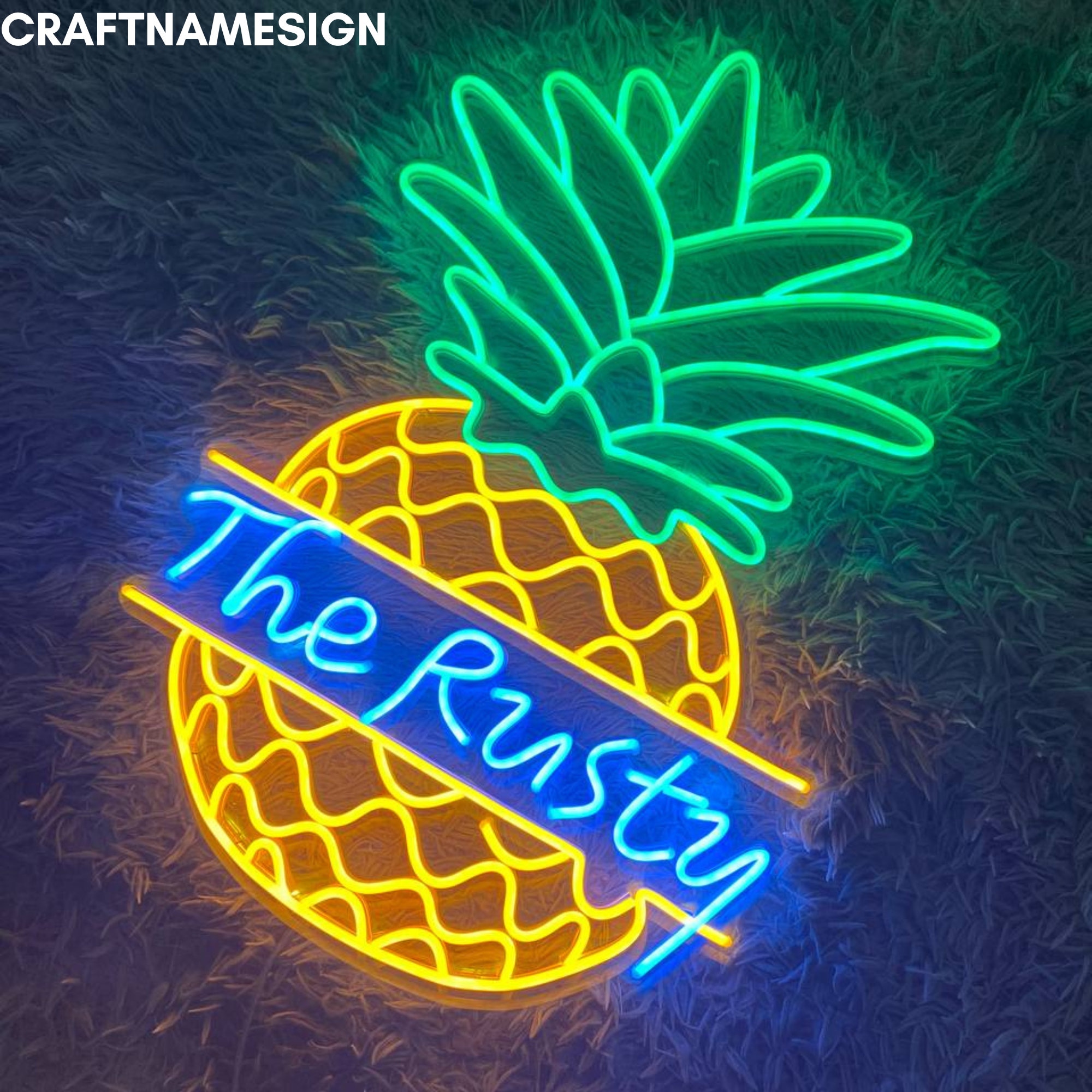 Custom Pineapple Led Sign, Pineapple Neon Sign, Custom Neon Sign, Bar ...