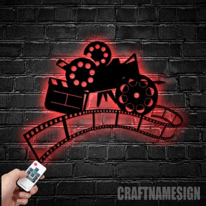 Custom Movie Metal Wall Art LED Light - Personalized Cinema Film Movie Name Sign Home Decor - Ideal for Home Decor & Gift