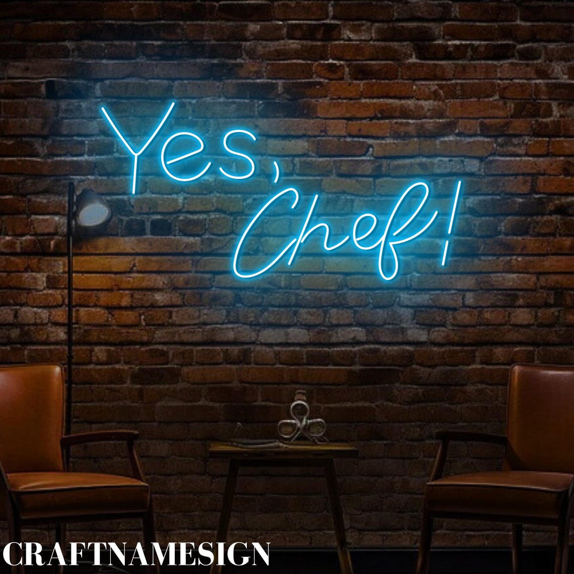 Yes Chef Neon Sign, Chef Led Sign, Custom Neon Sign, Restaurant Wall ...