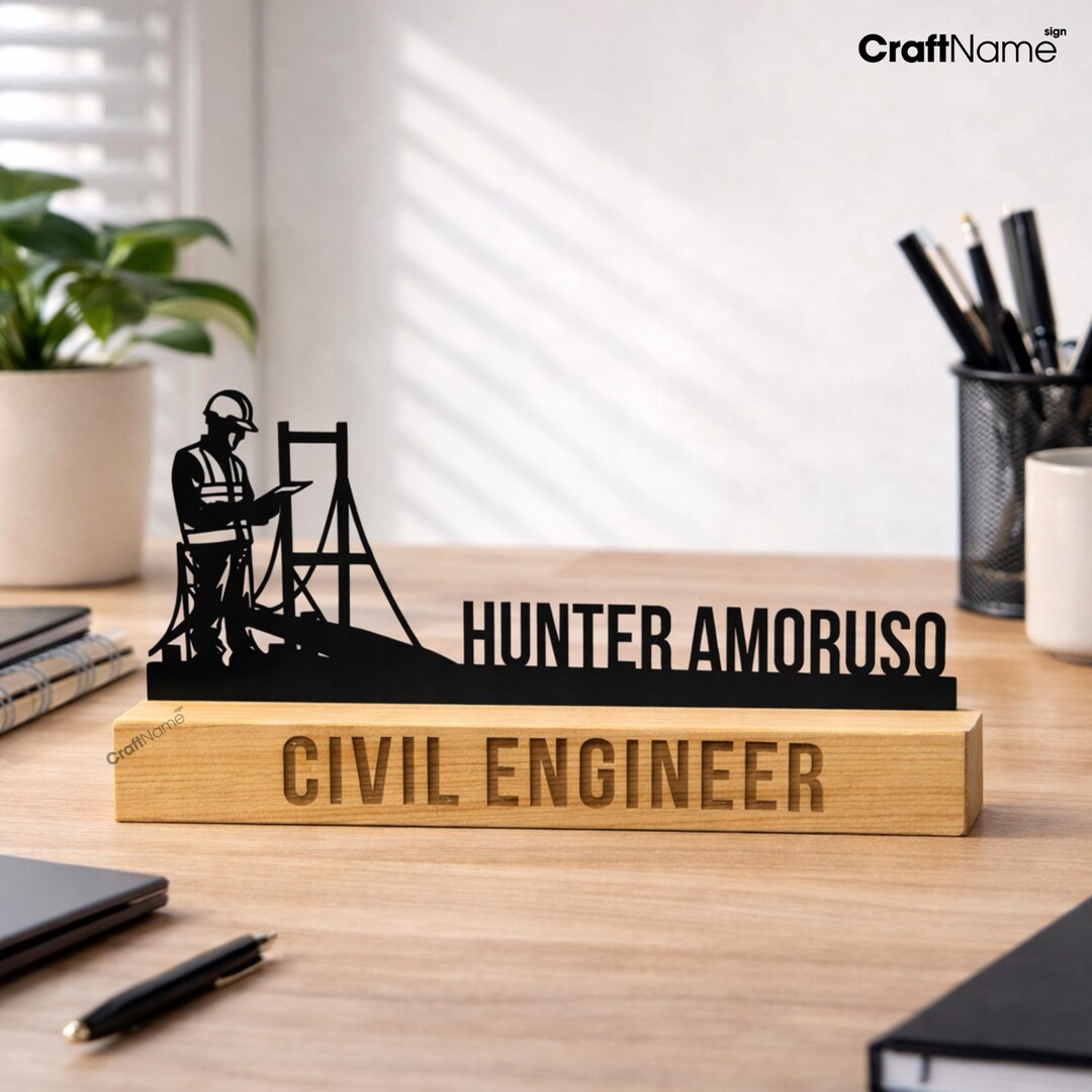 Personalized Civil Engineer Desk Name Plate, Custom Office Decor, Gift ...