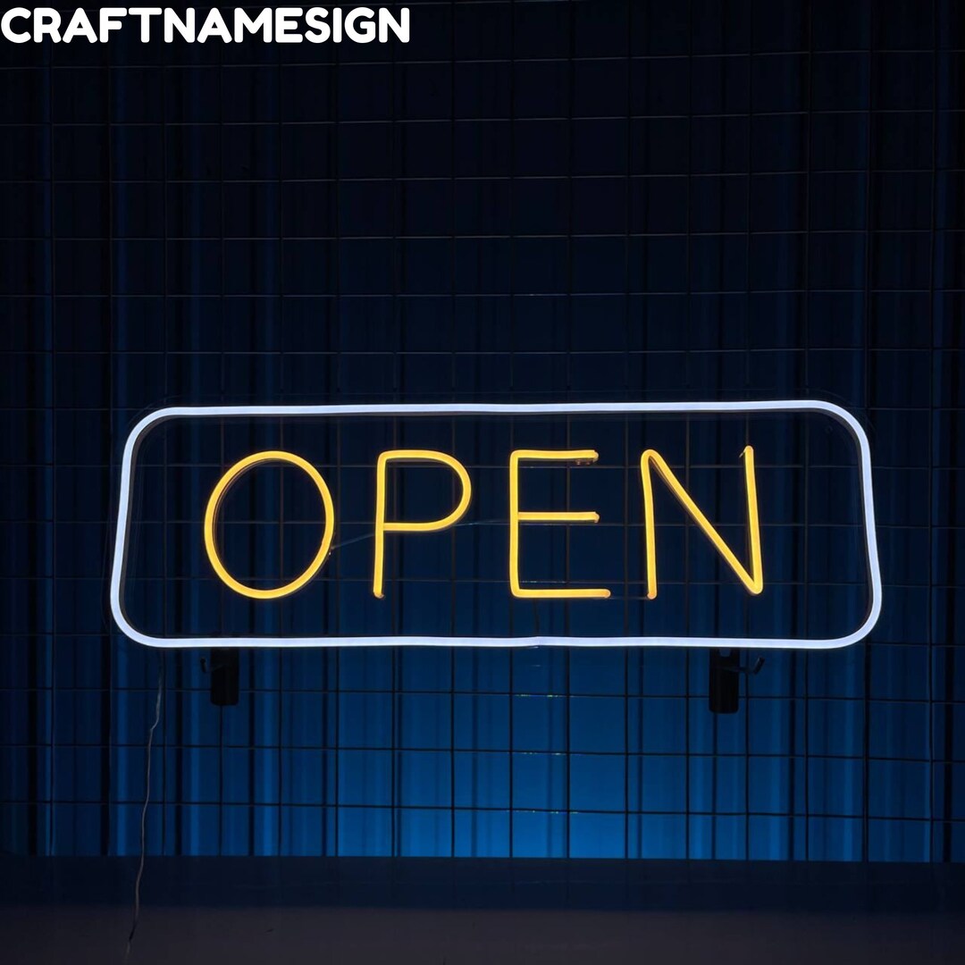 Basic Open Signboard Neon Sign, Grand Opening Shop Neon Sign, Custom ...
