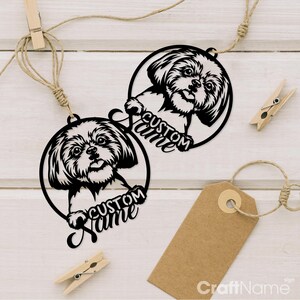 Custom Shih Tzu Dog Ornament Metal Wall Art, Idea Ornament For Christmas Decor, Personalized Dog Lover Name Sign, Ornament Wall Hangings