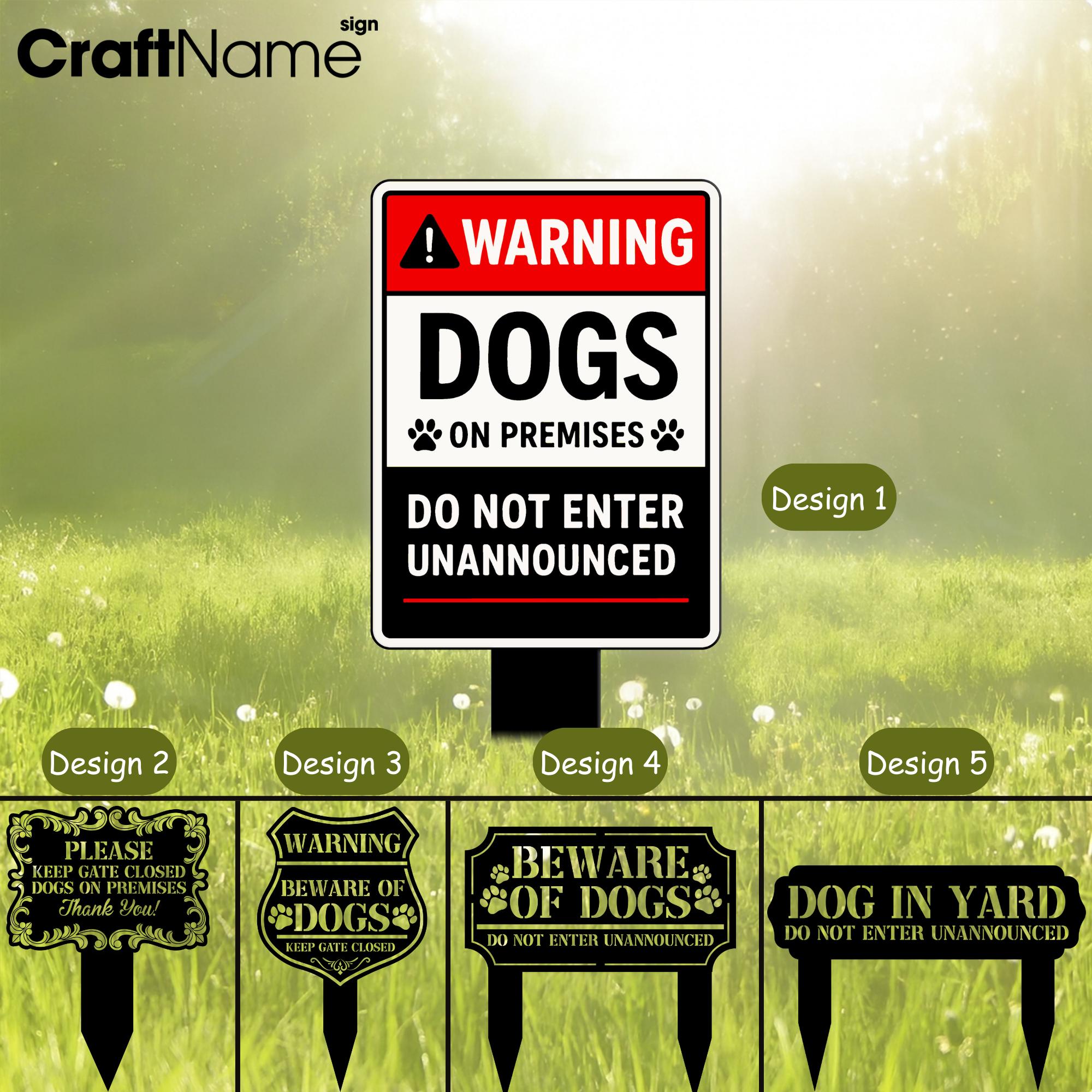Dog Block Sign Custom Dog Warning Metal Yard Stake, Garden Stake, Dog on Site, Plaque ...