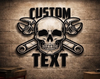 Personalized Skull Garage Sign: Custo...