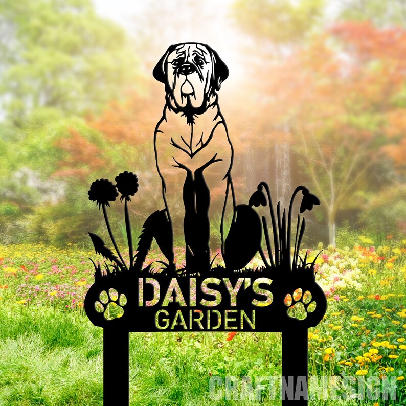 Custom English Mastiff Dog Metal Sign for Garden Stake, English Mastiff ...