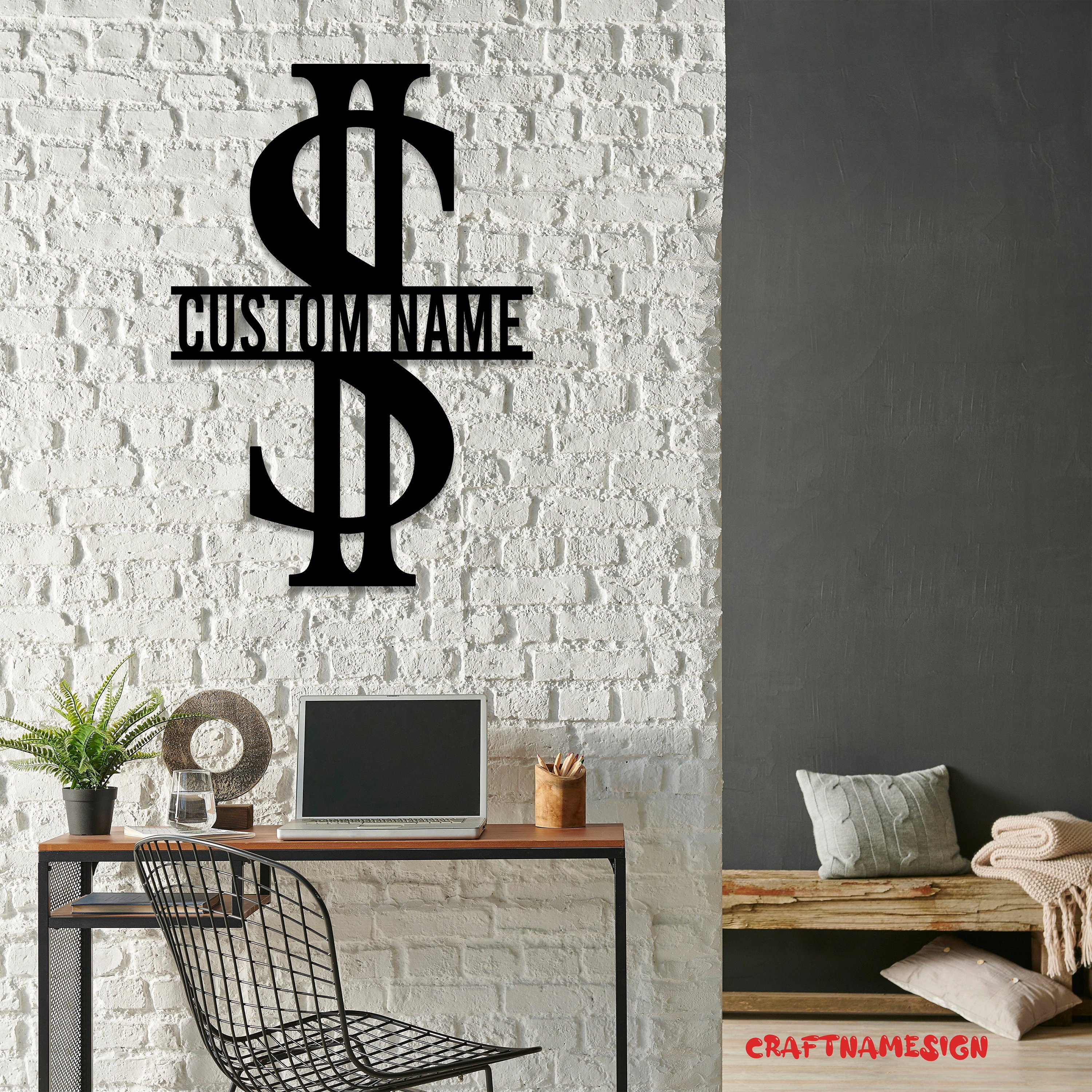 Custom Dollar Money Symbol Metal Wall Art Led Light Personalized ...