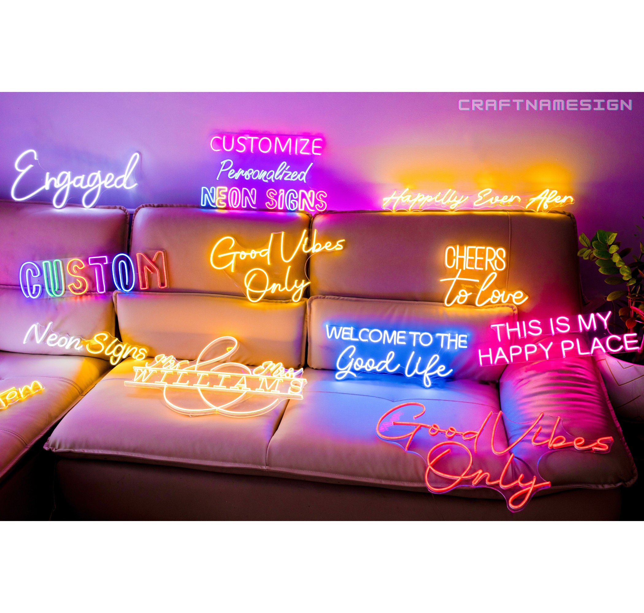 Insegna Neon LED 'Good Vibes' - 16.5x9.8 Pollici, Alimentazione USB/Batterie, Per Feste E Bar - Foto 7